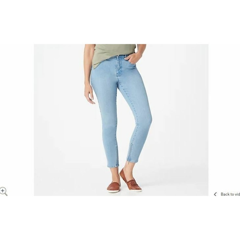 Isaac Mizrahi Live! Regular TRUE DENIM Ankle Light Indigo 28W A370623